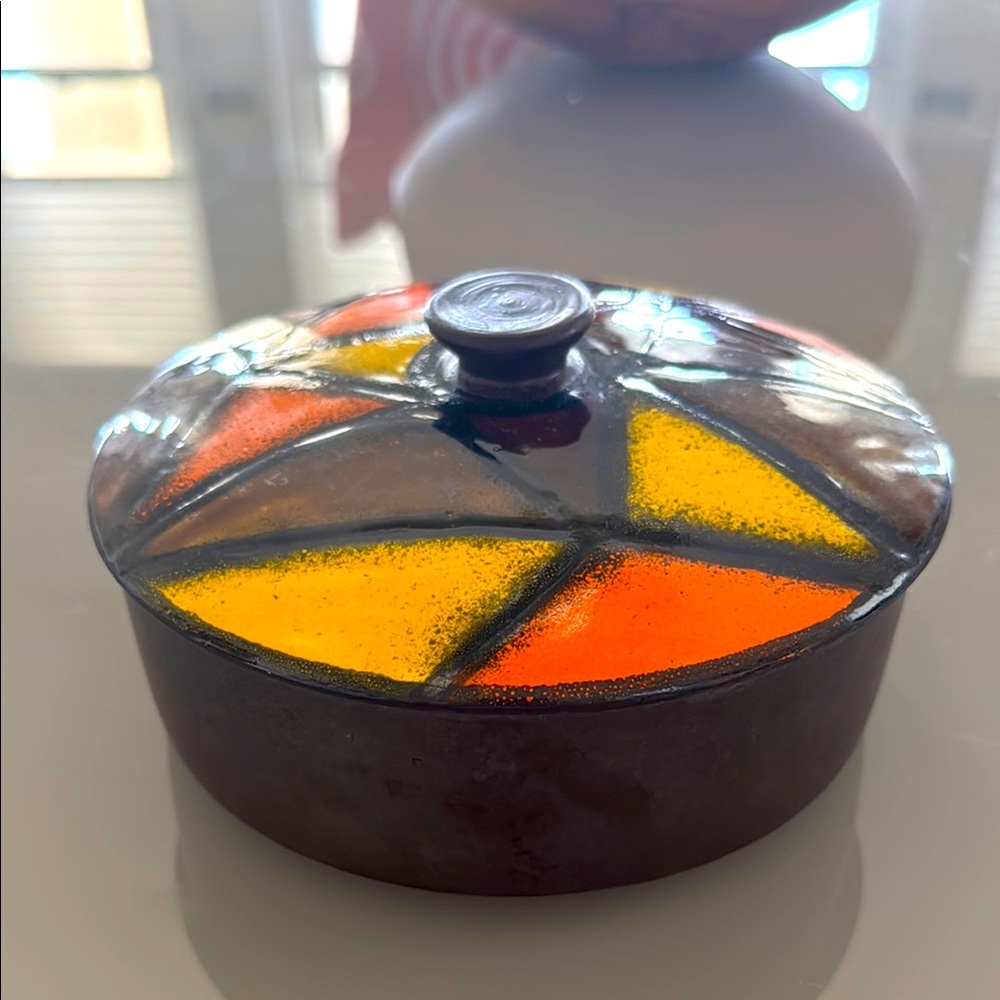 Aldo Londi Bitossi. Geometric Art Pottery Dish